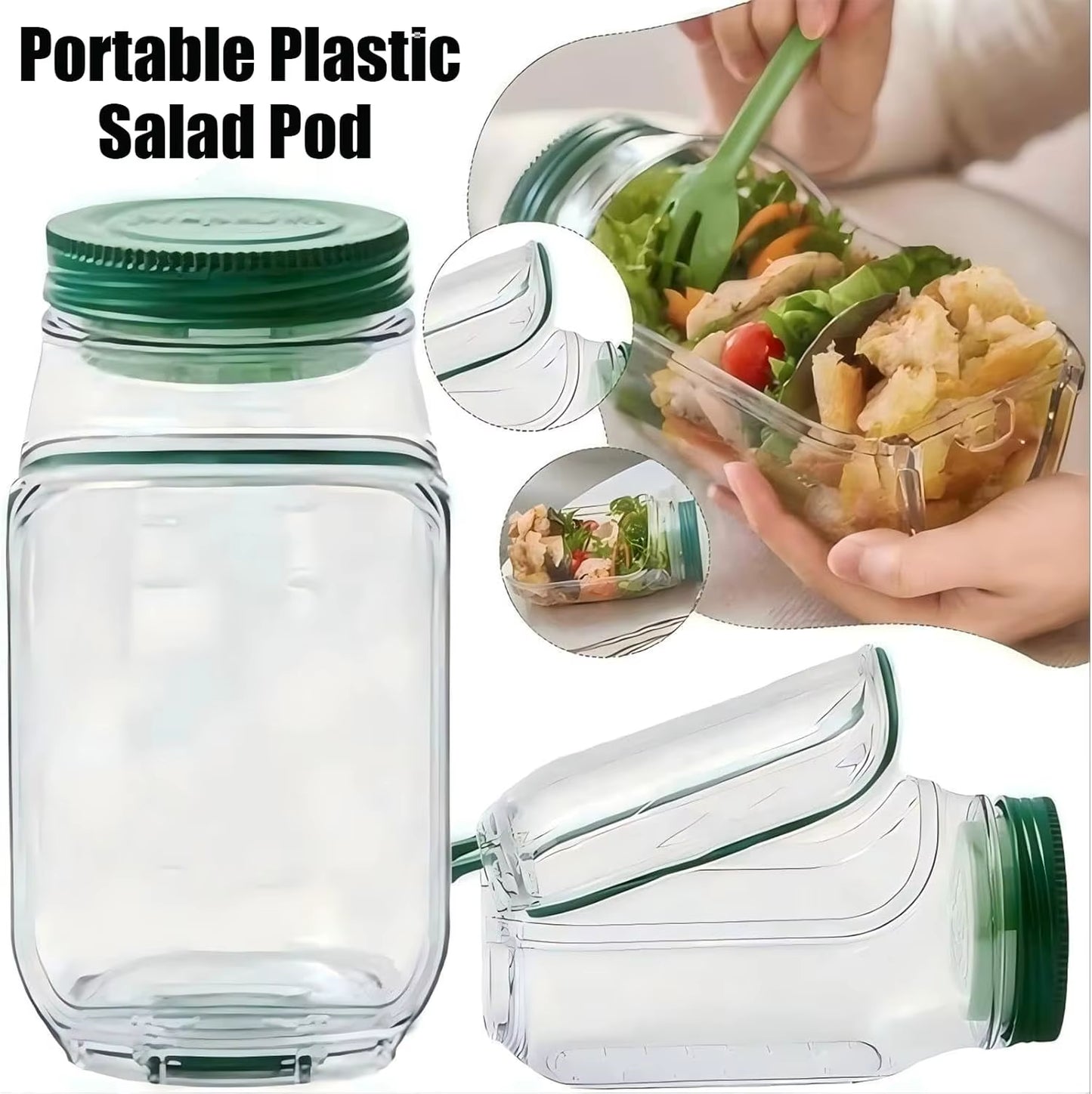 The Original Salad Pod, a Portable Salad Container with a Side-Opening Lid, Is Perfect for Home Use, Outdoor Activities Supplies
