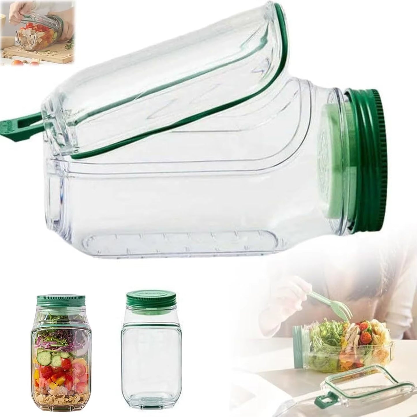 The Original Salad Pod, a Portable Salad Container with a Side-Opening Lid, Is Perfect for Home Use, Outdoor Activities Supplies